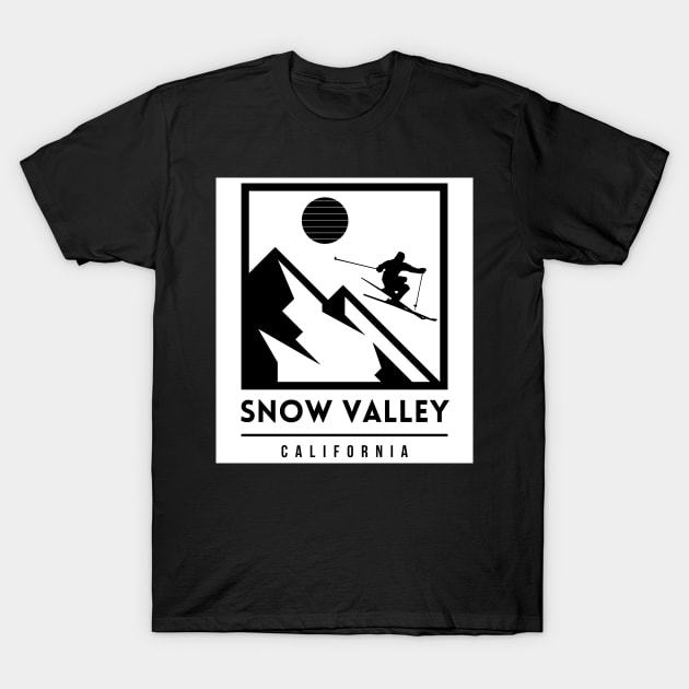 Snow Valley California USA ski T-Shirt by UbunTo